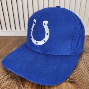 VTG Indianapolis Colts Logo 7 Light Up Hat Cap Blue Horseshoe NFL Fiber Optic